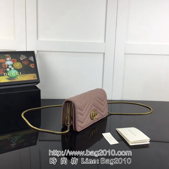 GUCCI古馳原單 新款GUCCI高仿新款專櫃品質原單貨實物實拍488426 奶茶 鏈條迷你包 HY1254